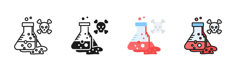 Contaminated Lab Equipment Icon Pack In Multiple Styles