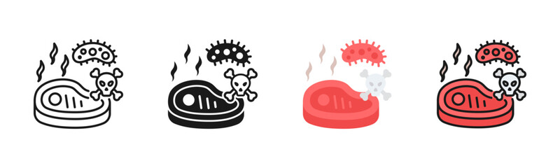 Contaminated Meat Icon Pack In Multiple Styles