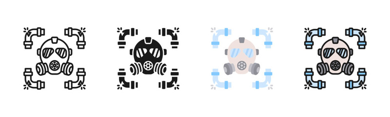 Toxic Gas Leak Icon Pack In Multiple Styles