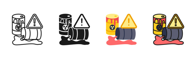 Toxic Waste Barrel Icon Pack In Multiple Styles