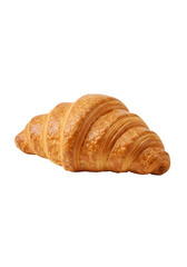 Isolated Golden Brown Croissant Freshly Baked Pastry on Transparent Background