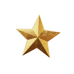Obraz premium Isolated Golden Star Illustration with Transparent Background