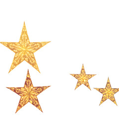 Isolated Golden Stars Illustration On Transparent Background