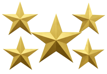 Isolated Golden Stars Illustration with Transparent Background