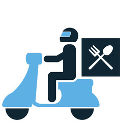 Restaurant delivery icon vector for food delivery, take out, and quick service. This simple, modern icon is great for representing a delivery service on websites and apps.