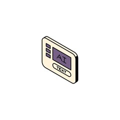 digital thermometer on white background