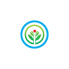 Eco Farm Organic Plant Growth Symbol