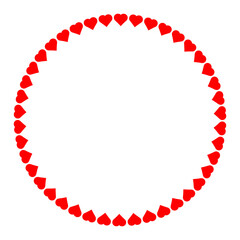 Fototapeta premium red hearts round frame border png design on transparent background 