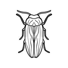 Black and white beetle line art vector illustration. illustration of beetle with intricate line art design.