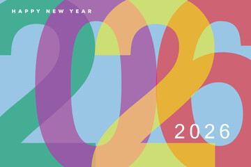 Happy New Year 2026 logo text effect design. 2026 number design template. Happy New Year 2026 card, cover and poster collection.