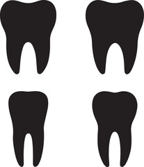 Molar tooth silhouette vector illustration for dental healthcare and orthodontics design