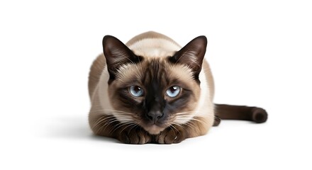 Siamese Cat Closeup with Blue Eyes – Beautiful Pet Animal Portrait
