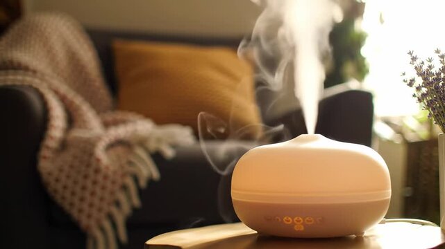 Cozy living room scene with a diffuser