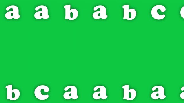 English alphabet letter frame effect on green screen background motion graphics. 