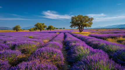 Naklejka premium lavender purpole blossom field
