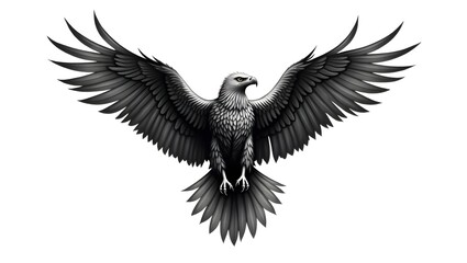 Fototapeta premium Highly detailed eagle tattoo design, wings spread wide