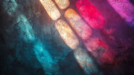 Abstract colorful light beam pattern on textured background image