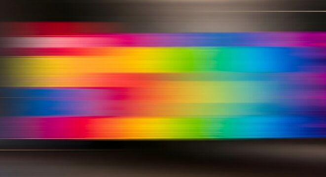 Abstract rainbow stripes with motion blur effect, creating a vibrant and dynamic visual experience.