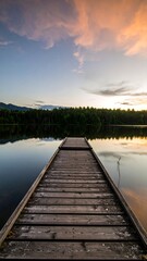 Lakeside Dock at Sunset
