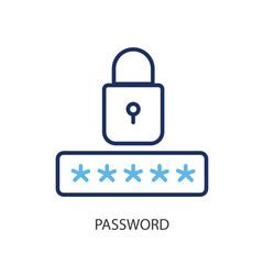 Password thin line vector icons.