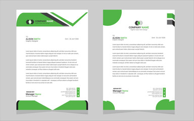 letterhead card double-sided design template with professional color variation visiting card layout set.