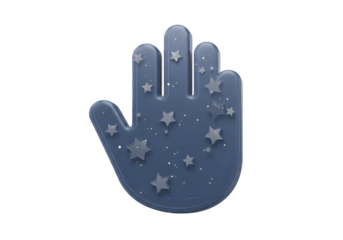 Isolated Illustration Of A Blue Hand With Stars Isolated On Transparent Background