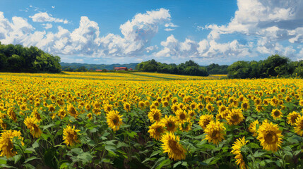 sunflower field in summer