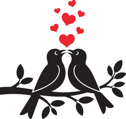 Obraz premium Charming illustration of various birds in flight and perched