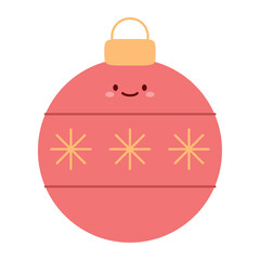 Flat Style Christmas Ornament Vector Illustration