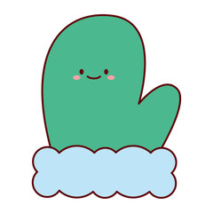 Flat Style Vector of Winter Gloves Illustration