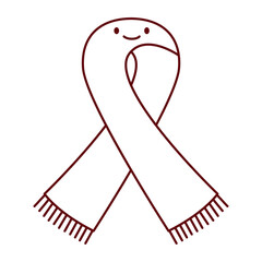 Flat Vector Illustration of a Stylish Winter Scarf