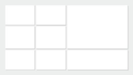 Moodboard template. 8 Photo collage grid. Vector. Mood board design. Mosaic frame banner. Photography album layout.