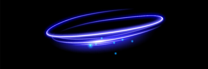 Neon Eclipse Glowing Blue Rings. Celestial Blue. Neon Circle Glow. Blue Neon Light Rings. Sapphire Glow Neon Circular Lights.