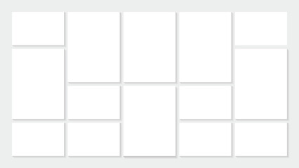 Moodboard template. Photo collage grid. Vector. Mood board design. Mosaic frame banner. Photography album layout.