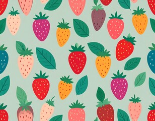 Colorful strawberry pattern