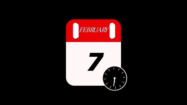 day date 9 january concept template calendar page animation concept.deadline concept. calendar and alarm clock animation.