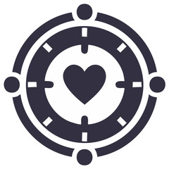 Abstract circular design with a heart shape in the center.