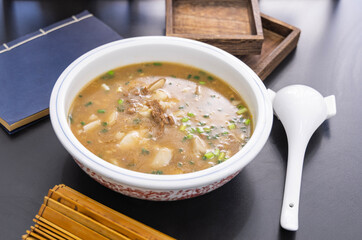 Jiangxi delicacy: Taro and beef soup	