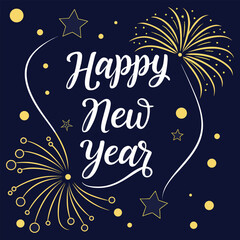Happy new year celebration firework greeting