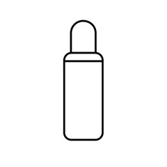 Skincare bottle line drawing, beauty product container line art, skincare icon, vector illustration
