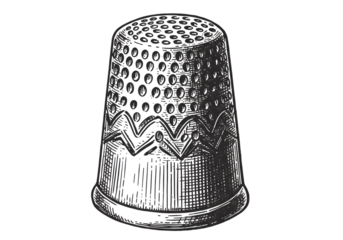 Isolated Illustration Of Metal Thimble For Sewing On Transparent Background