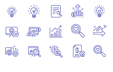 Financial Data Analysis and Business Growth Icons - Illustrative Collection for Reports and Presentations