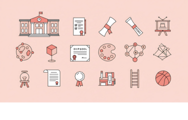 Education and Academic Icons Building Blocks of Knowledge and Achievements in Academia
