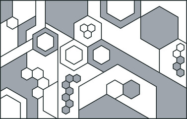 abstract geometric art with monochrome color