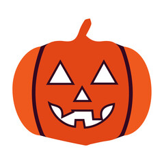 Cartoon Jack-o'-Lantern Pumpkin Icon for Halloween