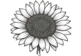 Isolated Illustration Of Sunflower On Transparent Background