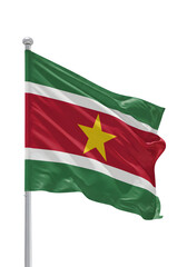 Isolated Illustration Of Suriname Flag Waving On Transparent Background