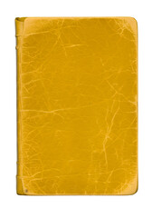 Isolated Image of Old Yellow Book with Textured Cover and Dark Background