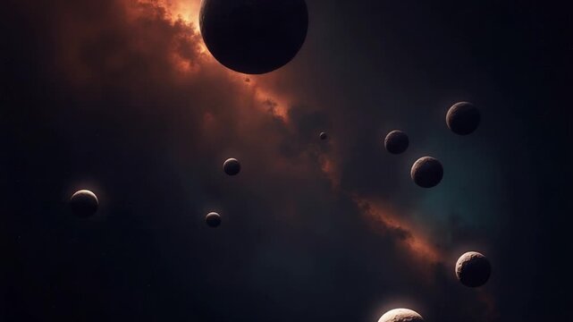Many big asteroids in space