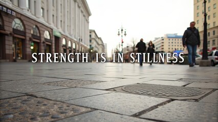 Urban street scene with people walking on pavement surrounded by classic architecture